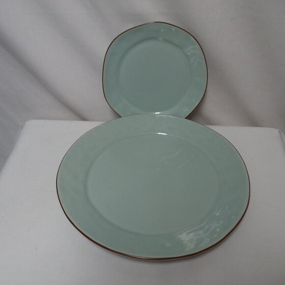 Skyros Cantaria Sheer Blue Plate Set 2 Platter Tray Plate & salad side NWT NEW - Picture 2 of 11